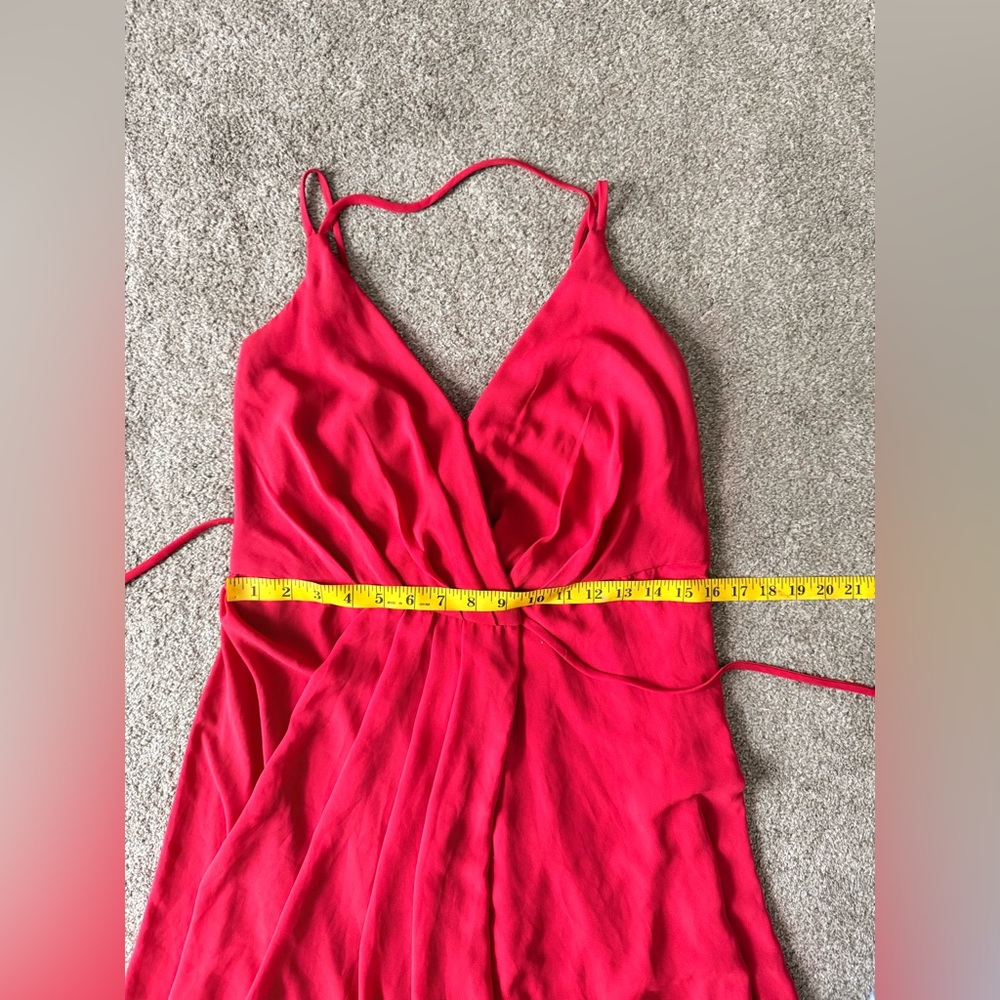 David’s Bridal Red dress size 4 Prom Maxi evening party ball gown straps wrap - Picture 9 of 12